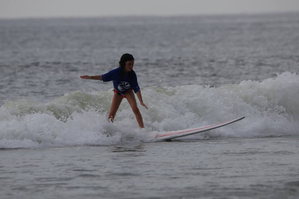 Sofia M, surfing three months and already in her first competition.